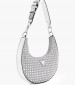 Γυναικείες Τσάντες Lua.Hobo Ασημί Strass Guess Γυναικείες Τσάντες Lua.Hobo Ασημί Strass Guess