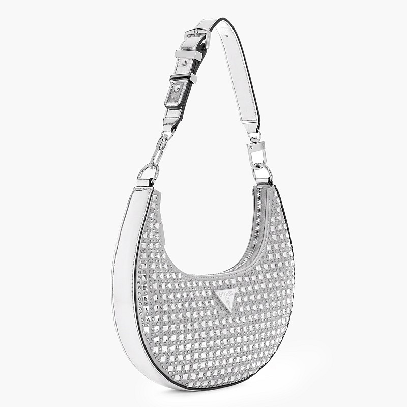 Γυναικείες Τσάντες Lua.Hobo Ασημί Strass Guess