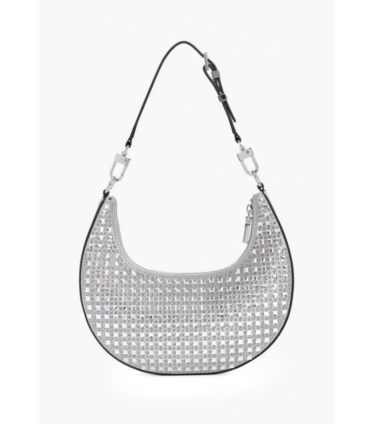 Γυναικείες Τσάντες Lua.Hobo Ασημί Strass Guess Γυναικείες Τσάντες Lua.Hobo Ασημί Strass Guess