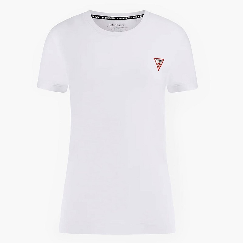 Γυναικείες Μπλούζες - Τοπ Mini.Triangle Άσπρο Βαμβάκι Guess