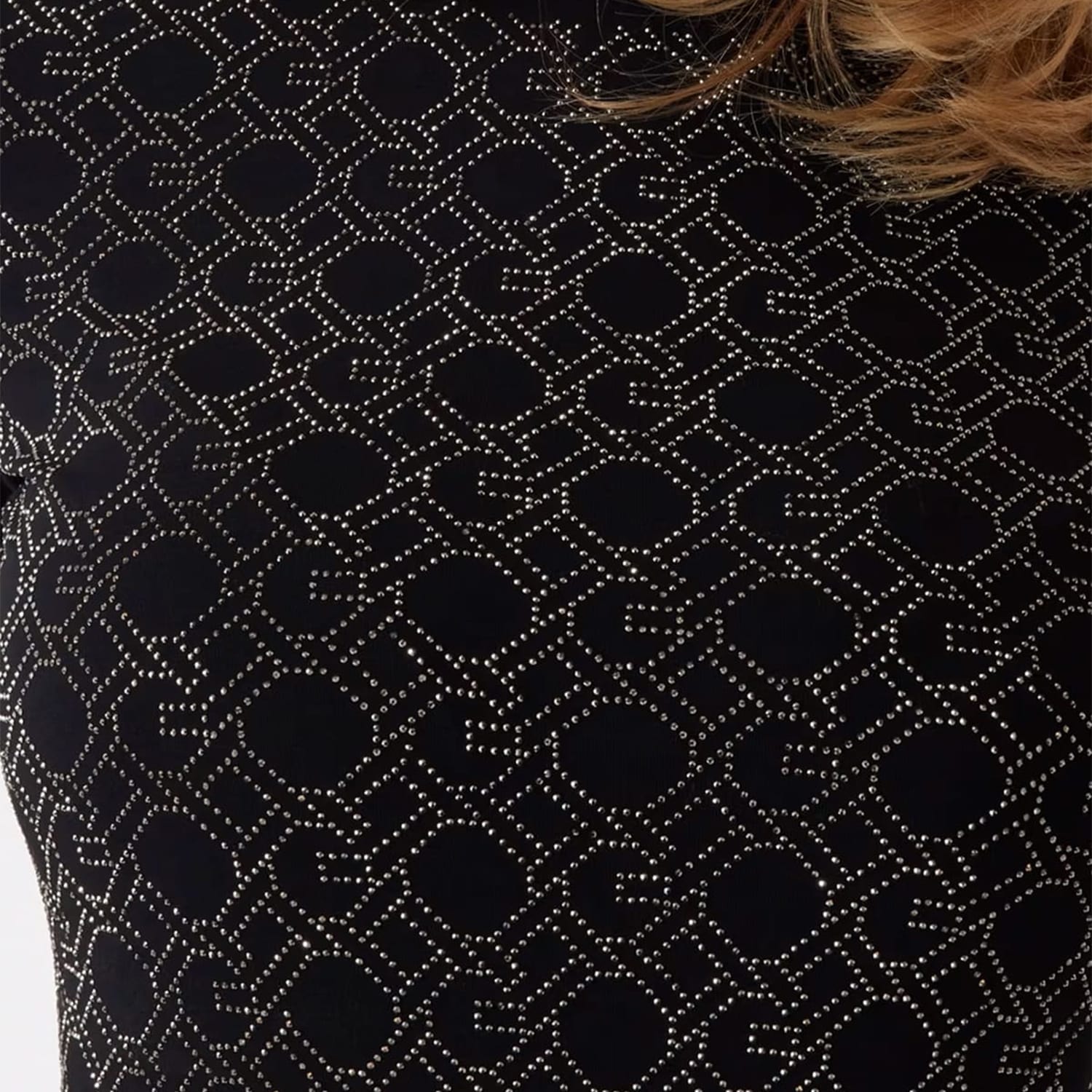 Γυναικείες Μπλούζες - Τοπ Mock.Allover Μαύρο Βαμβάκι Guess