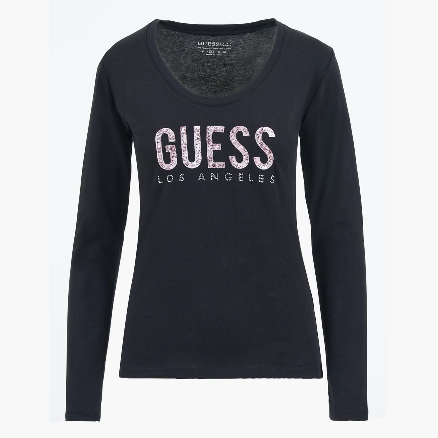 Γυναικείες Μπλούζες - Τοπ Python.Tee Μαύρο Βαμβάκι Guess