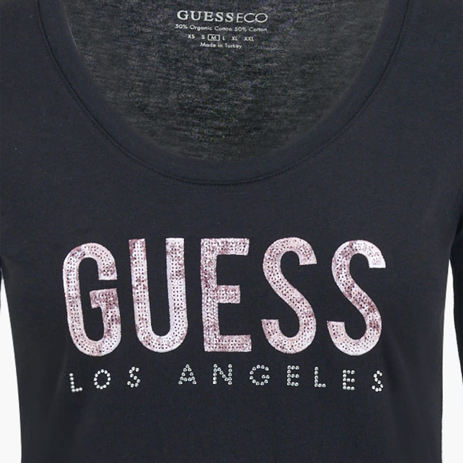 Γυναικείες Μπλούζες - Τοπ Python.Tee Μαύρο Βαμβάκι Guess