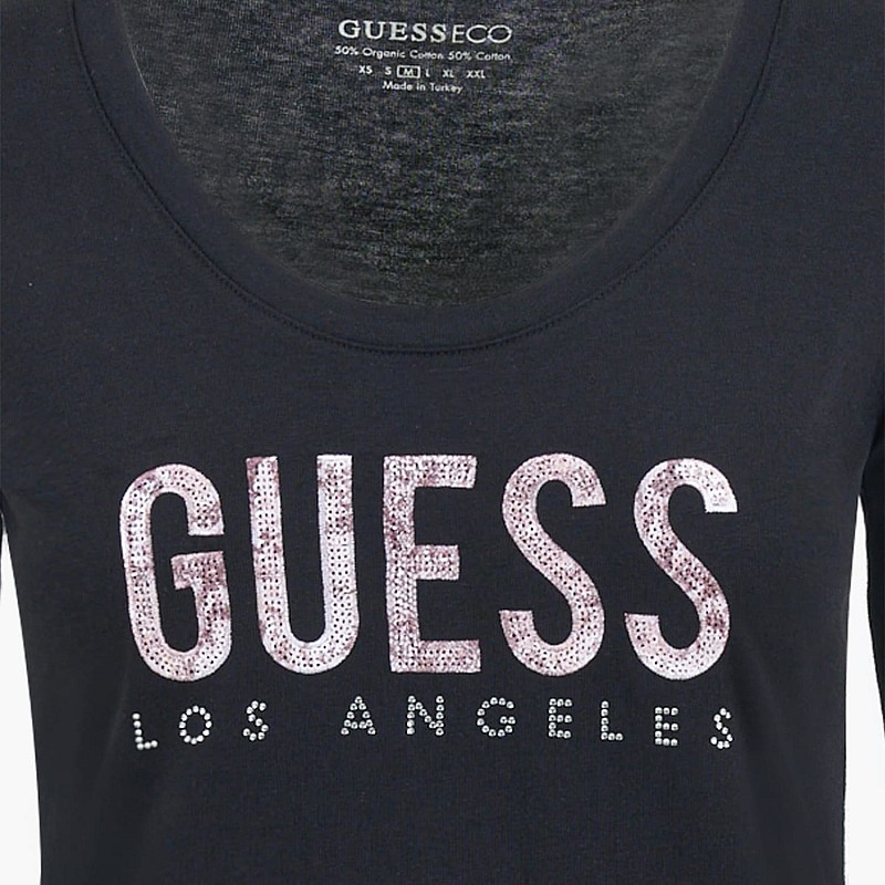 Women T-Shirts - Tops Python.Tee Black Cotton Guess