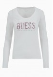 Γυναικείες Μπλούζες - Τοπ Python.Tee Άσπρο Βαμβάκι Guess