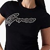 Γυναικείες Μπλούζες - Τοπ Rib.Tee Μαύρο Βαμβάκι Guess Γυναικείες Μπλούζες - Τοπ Rib.Tee Μαύρο Βαμβάκι Guess