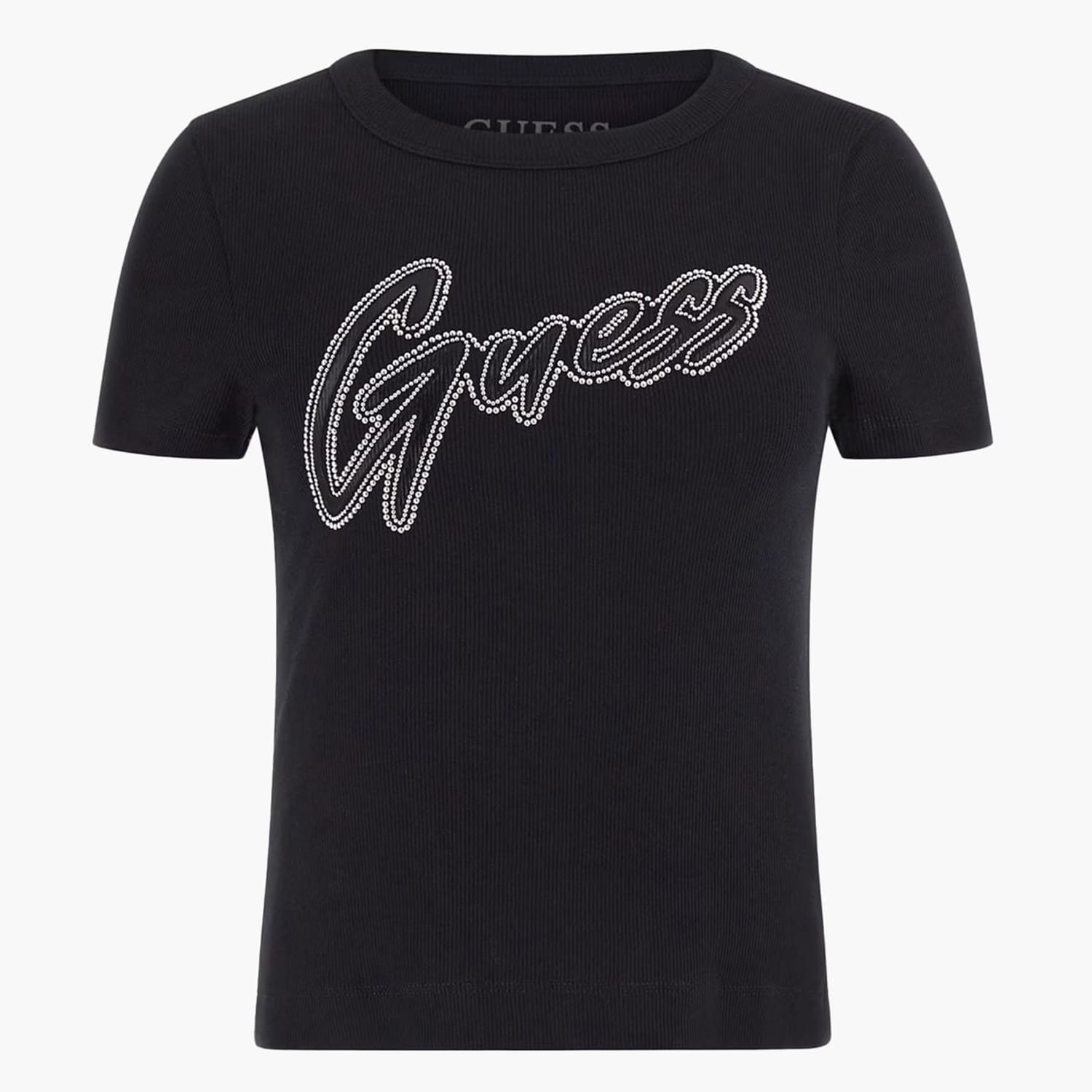 Γυναικείες Μπλούζες - Τοπ Rib.Tee Μαύρο Βαμβάκι Guess