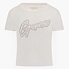 Γυναικείες Μπλούζες - Τοπ Rib.Tee Άσπρο Βαμβάκι Guess