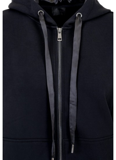 Γυνακεία Πλεκτά - Ζακέτες Scuba.Sweatshirt Μαύρο Πολυεστέρα Guess