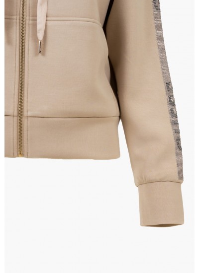 Γυνακεία Πλεκτά - Ζακέτες Scuba.Sweatshirt Μπεζ Πολυεστέρα Guess