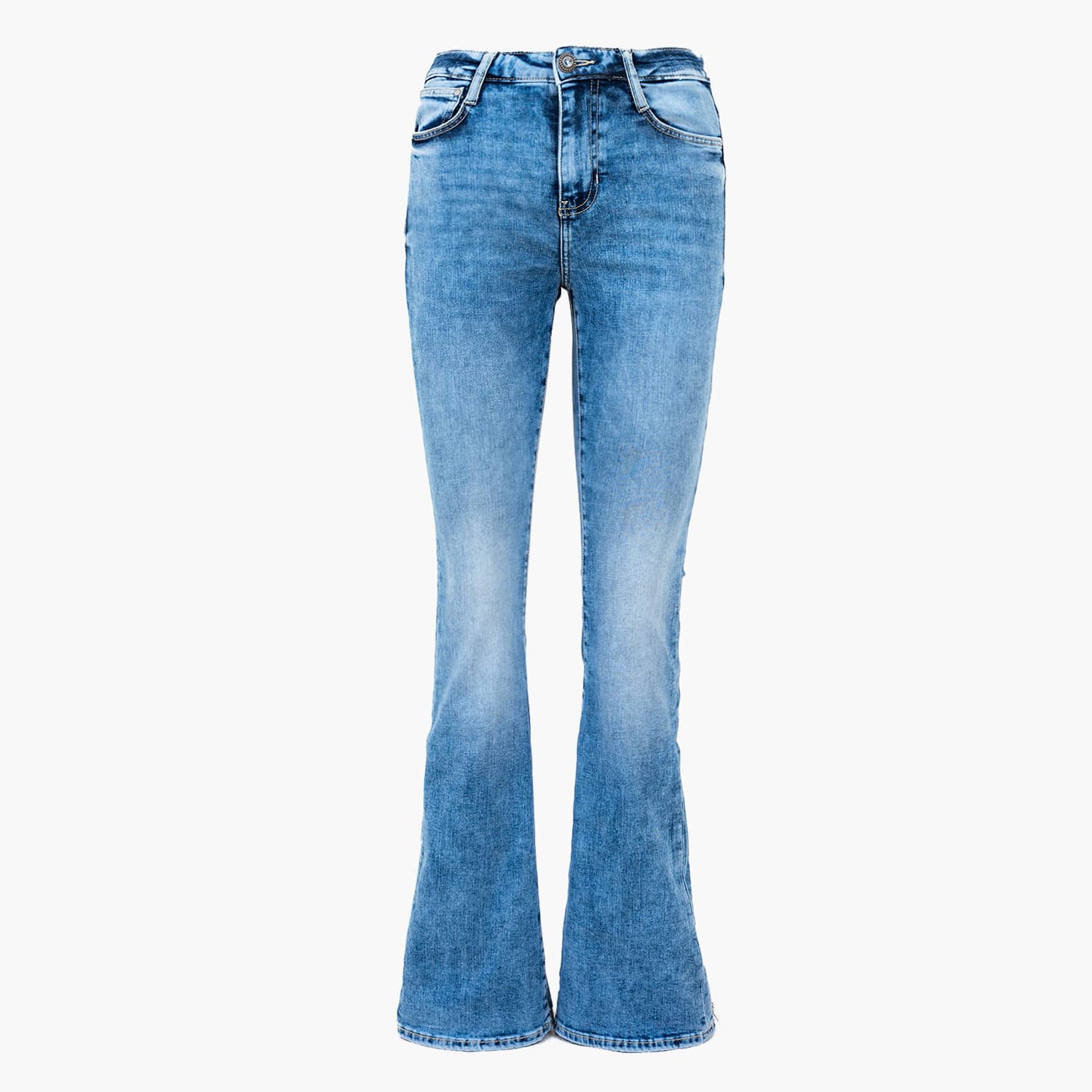 Γυναικεία Παντελόνια Sexy.Flare Μπλε Βαμβάκι Guess