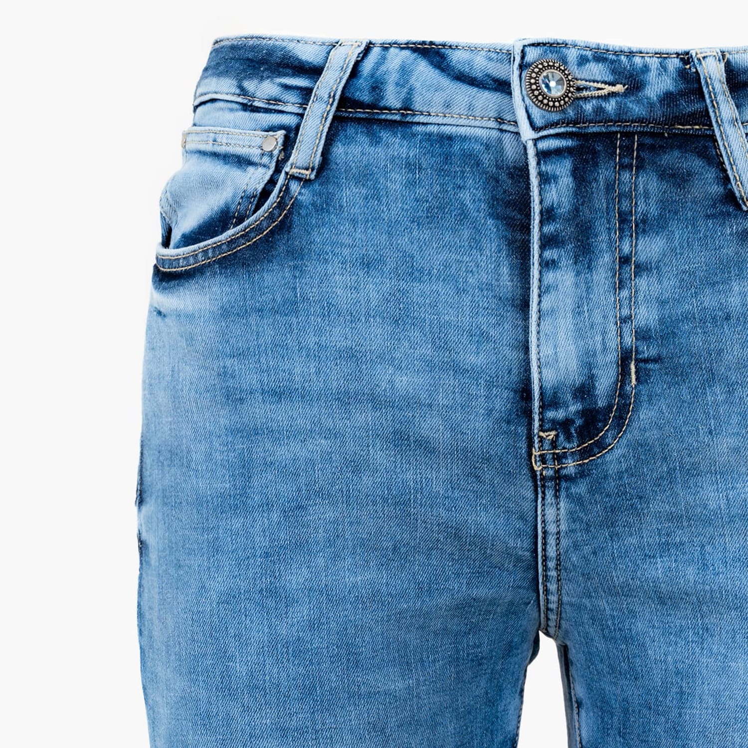 Γυναικεία Παντελόνια Sexy.Flare Μπλε Βαμβάκι Guess