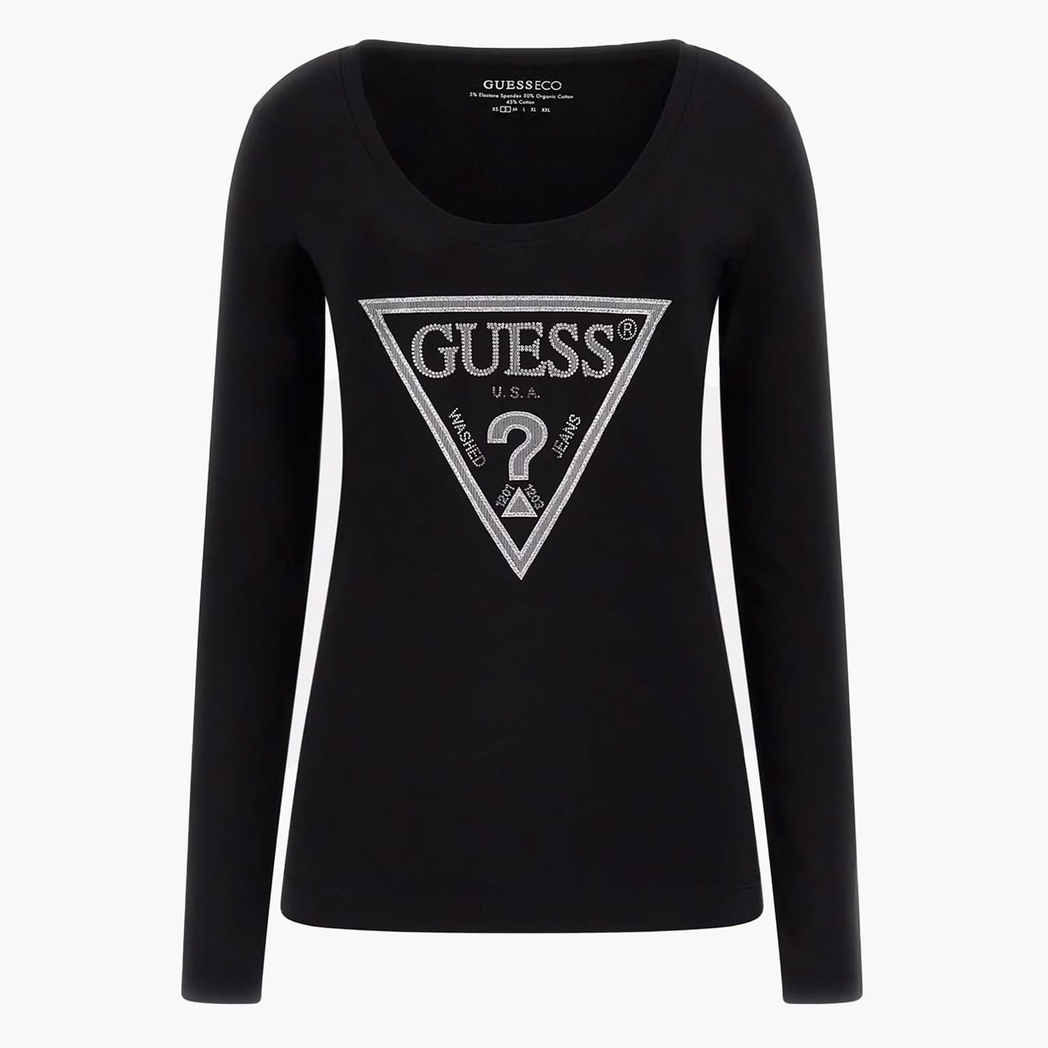 Γυναικείες Μπλούζες - Τοπ Shiny.Tee Μαύρο Βαμβάκι Guess