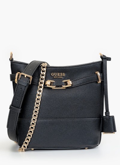 Ανδρικά Παπούτσια Casual Vibo.24 Μαύρο Δέρμα Guess