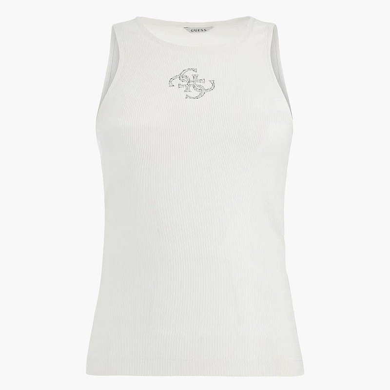 Women T-Shirts - Tops Sl.Round.Guendalina White Polyester Guess