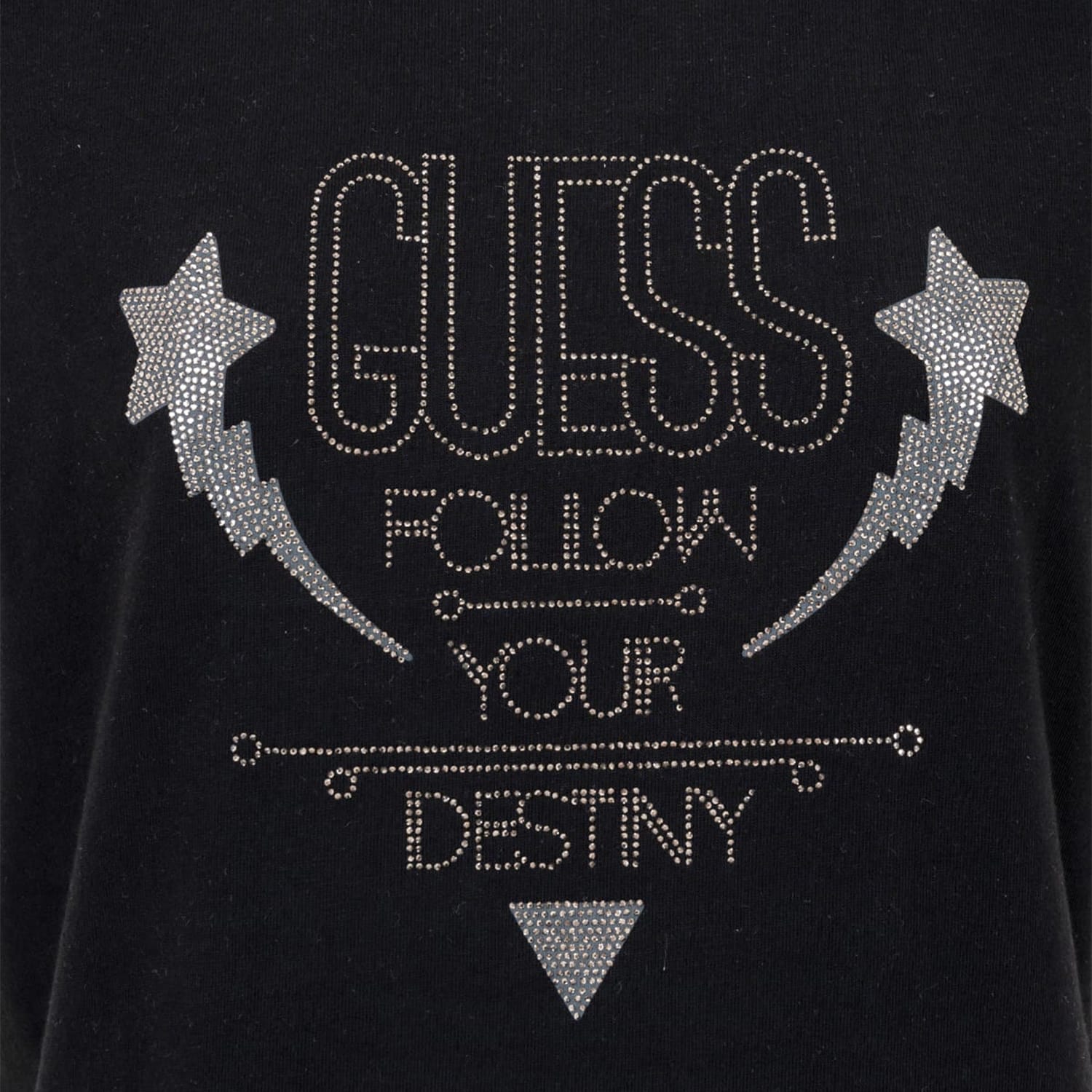 Γυναικείες Μπλούζες - Τοπ Sleeves.Strass Μαύρο Βαμβάκι Guess