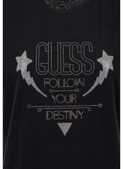 Women T-Shirts - Tops Python.Tee Black Cotton Guess
