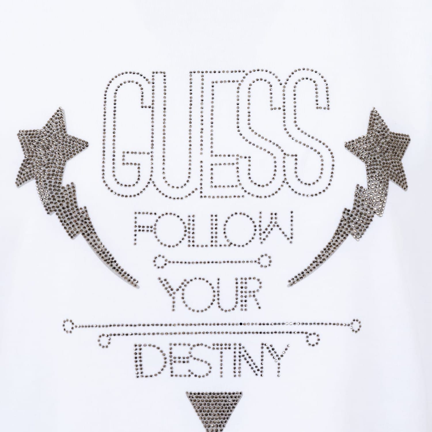 Γυναικείες Μπλούζες - Τοπ Sleeves.Strass Άσπρο Βαμβάκι Guess Γυναικείες Μπλούζες - Τοπ Sleeves.Strass Άσπρο Βαμβάκι Guess