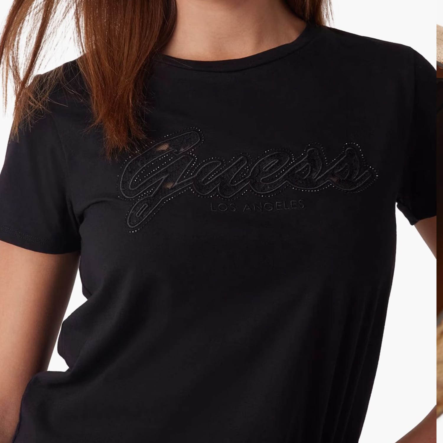 Γυναικείες Μπλούζες - Τοπ Ss.Easytee Μαύρο Βαμβάκι Guess