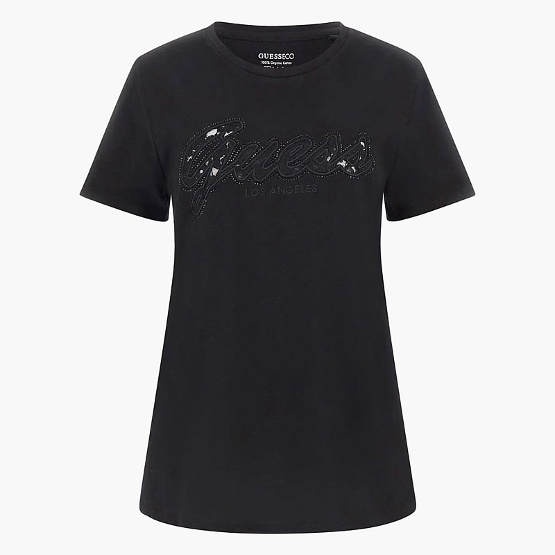 Women T-Shirts - Tops Ss.Easytee Black Cotton Guess