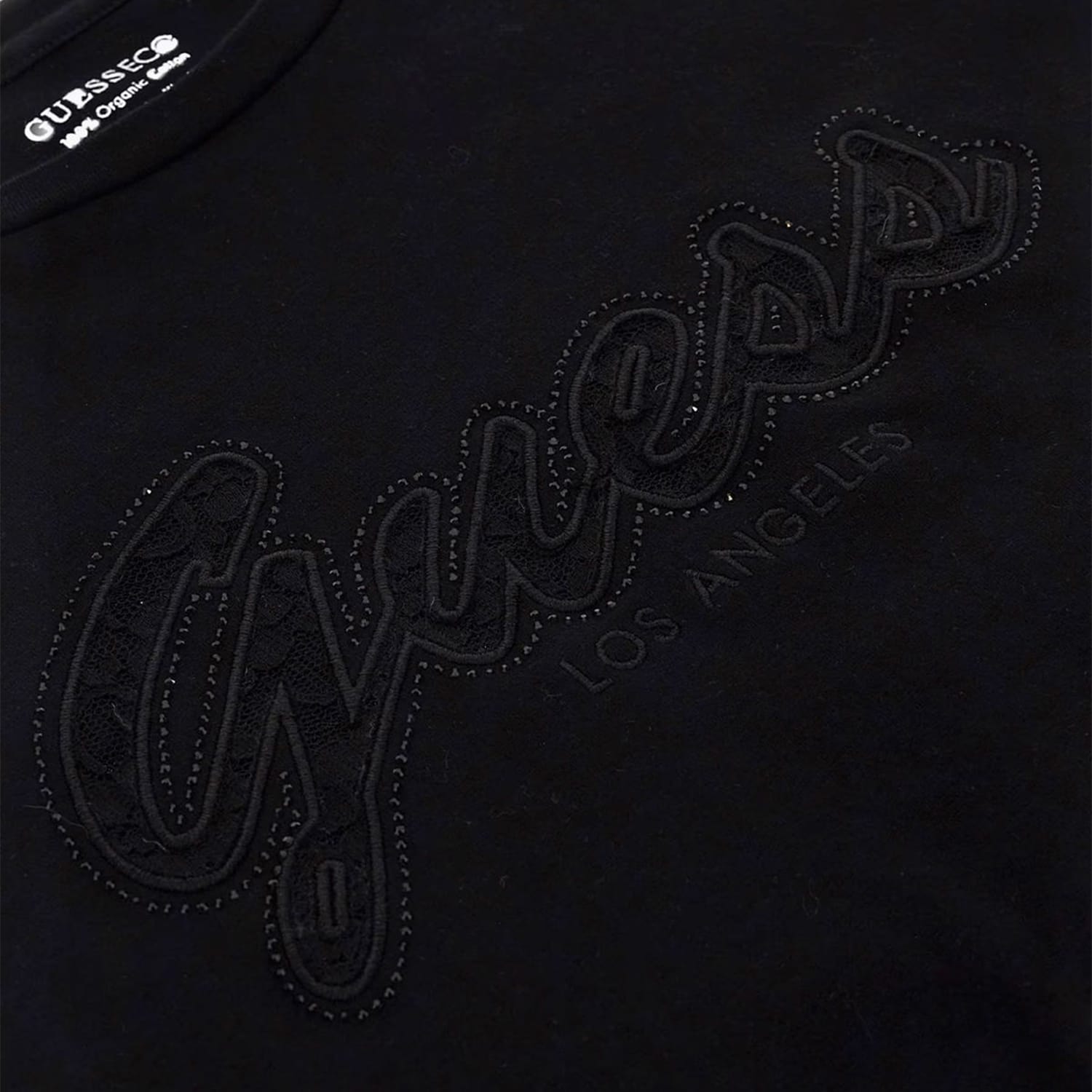 Γυναικείες Μπλούζες - Τοπ Ss.Easytee Μαύρο Βαμβάκι Guess Γυναικείες Μπλούζες - Τοπ Ss.Easytee Μαύρο Βαμβάκι Guess