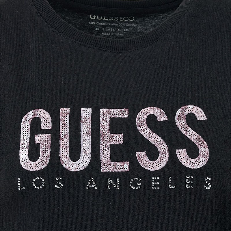 Γυναικείες Μπλούζες - Τοπ Ss.Python.Lg Μαύρο Βαμβάκι Guess