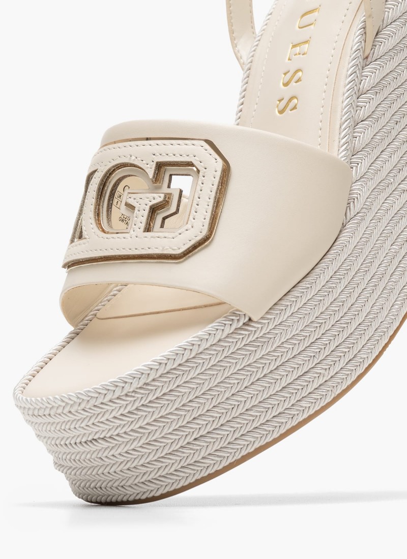 Women Platforms High Tanvee Beige Leather | mortoglou.gr