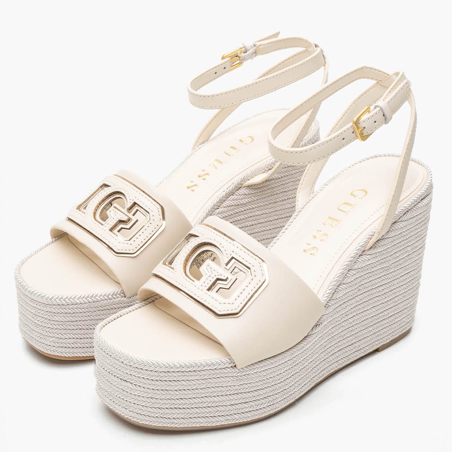 Women Platforms High Tanvee Beige Leather Guess Women Platforms High Tanvee Beige Leather Guess