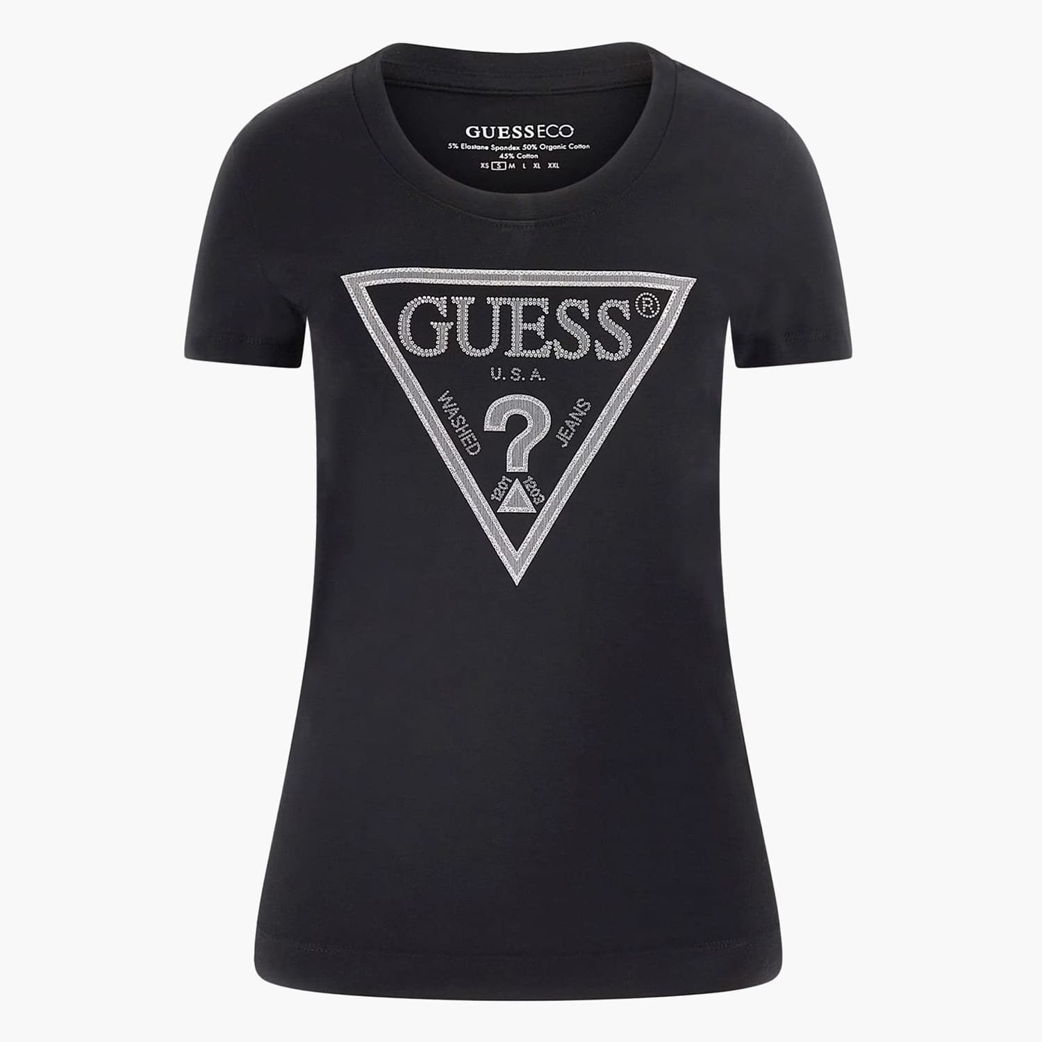Γυναικείες Μπλούζες - Τοπ Triangle.Tee Μαύρο Βαμβάκι Guess