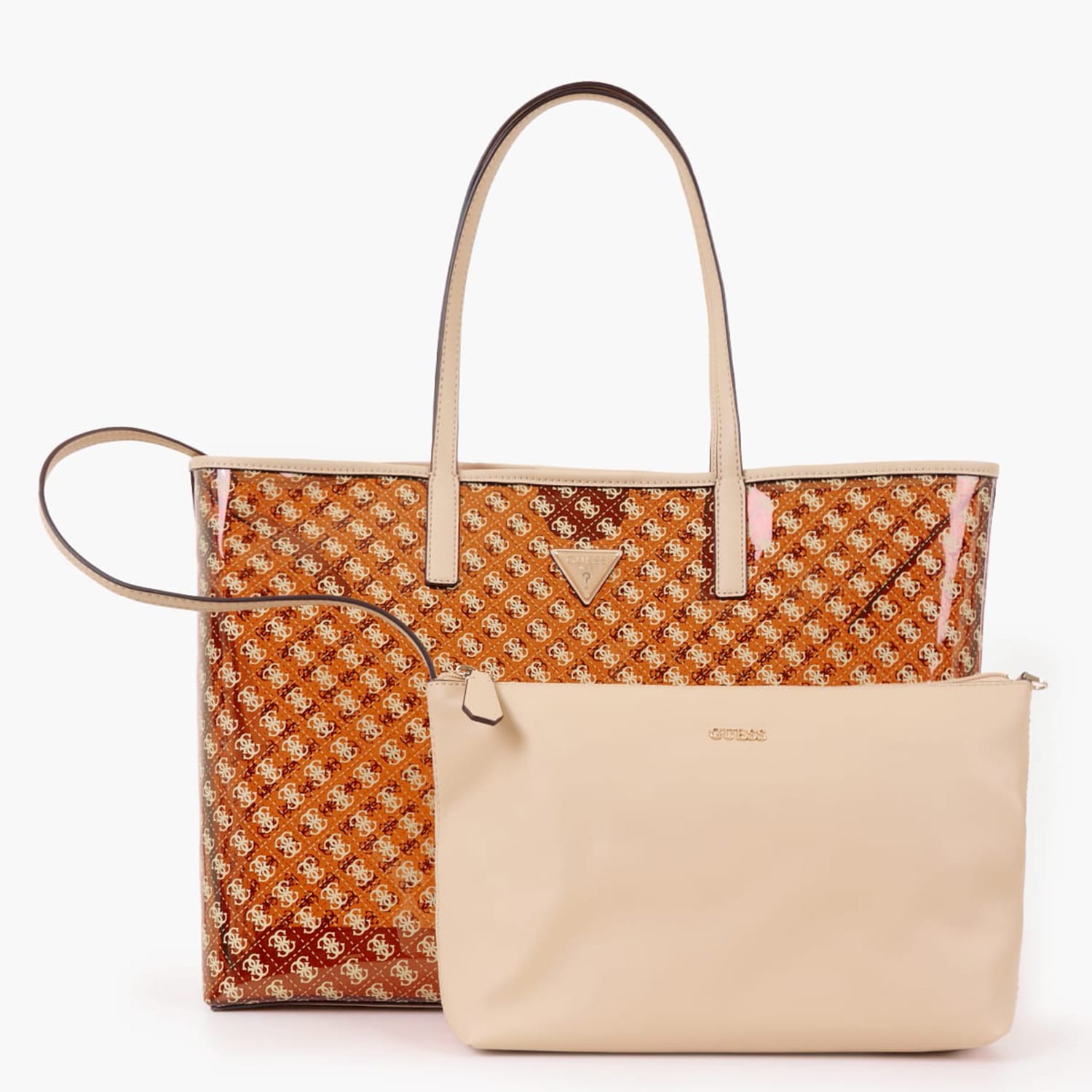 Γυναικείες Τσάντες Tuana.Tt Μπεζ Διαφάνεια Guess