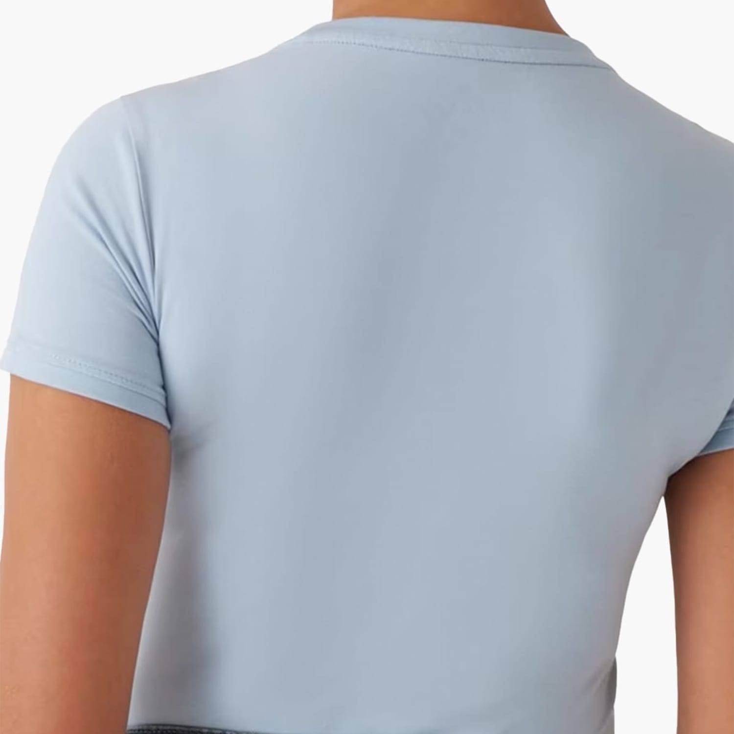 Women T-Shirts - Tops V.Mini LightBlue Cotton Guess Women T-Shirts - Tops V.Mini LightBlue Cotton Guess
