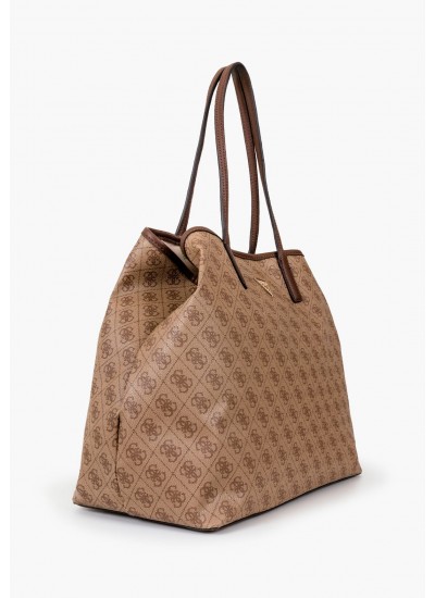 Γυναικείες Τσάντες Victtoria Μπεζ ECOleather Guess