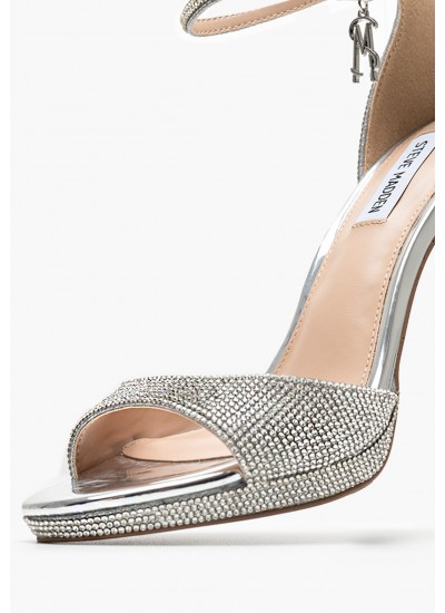 Γυναικεία Πέδιλα Evers.R Ασημί ECOleather-Ύφασμα Steve Madden