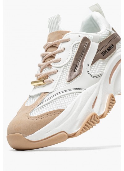 Women Casual Shoes Possession.Egld Beige ECOleather-Fabric Steve Madden
