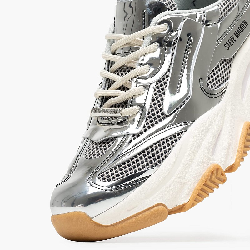 Γυναικεία Παπούτσια Casual Possession.E Ασημί ECOleather-Ύφασμα Steve Madden