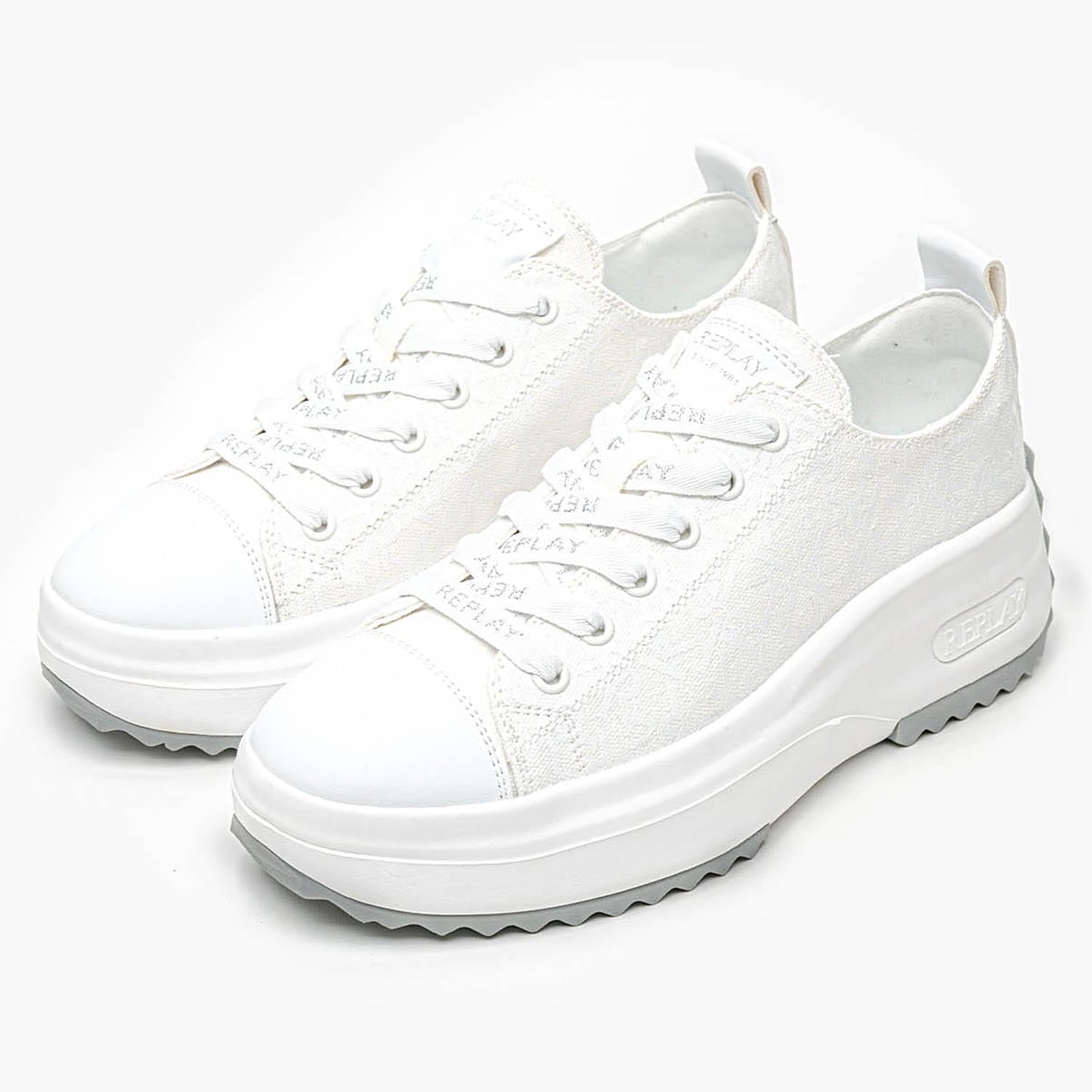 Women Casual Shoes Acqua2.All White ECOleather-Fabric Replay Women Casual Shoes Acqua2.All White ECOleather-Fabric Replay