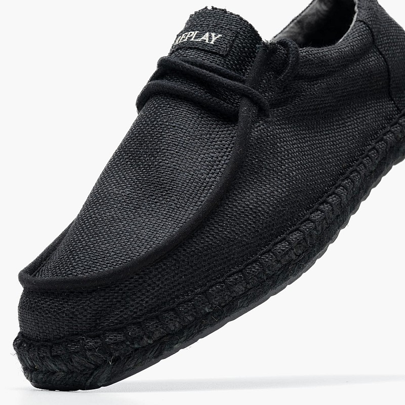 Men Espadrilles Cabo.Jute Black Fabric Replay
