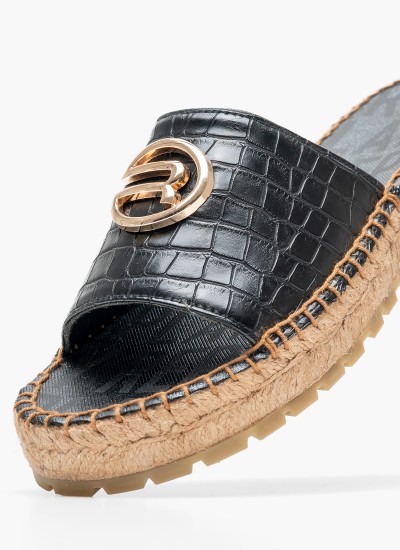 Men Flip Flops & Sandals Ulisse.Tape Black Eco-Leather Replay