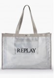 Γυναικείες Τσάντες FW3727 Ασημί Ύφασμα Replay
