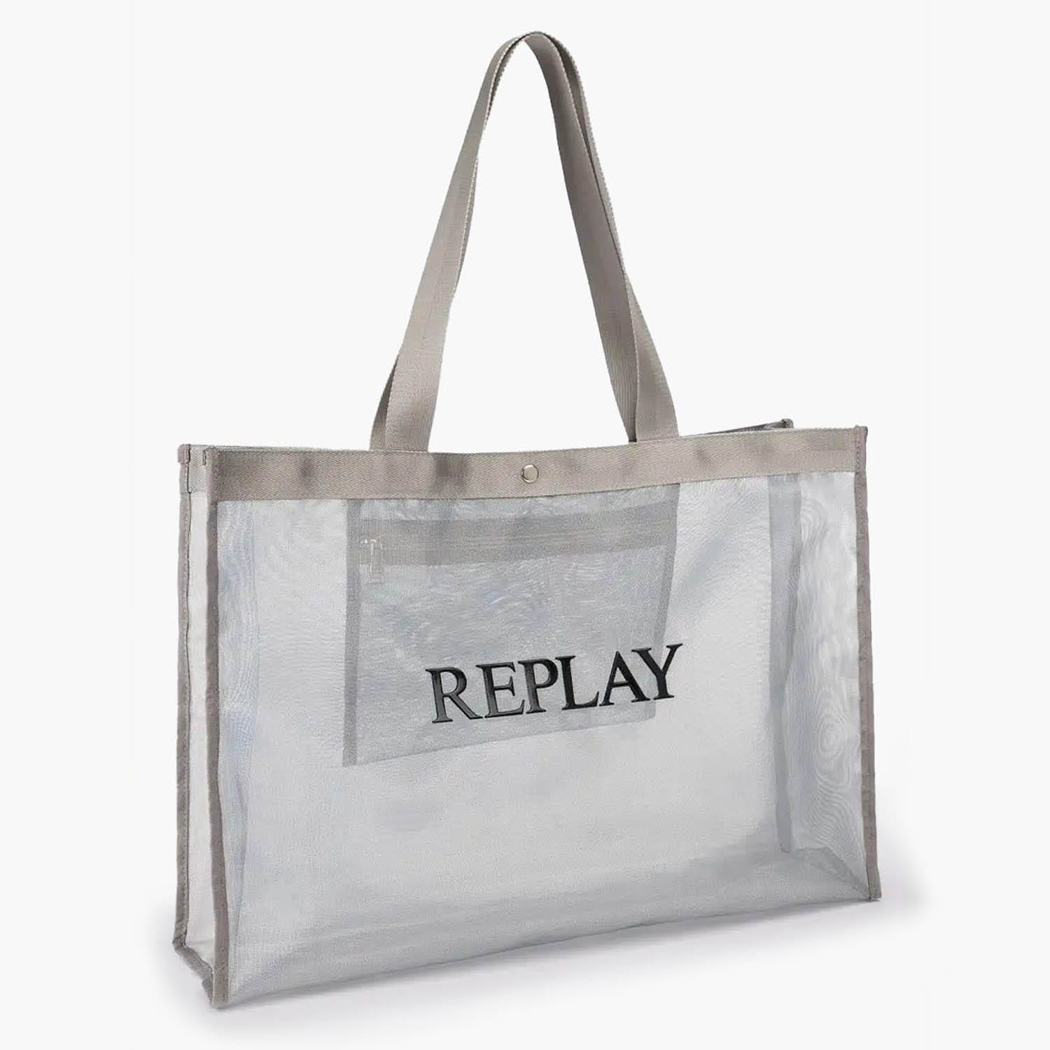 Γυναικείες Τσάντες FW3727 Ασημί Ύφασμα Replay Γυναικείες Τσάντες FW3727 Ασημί Ύφασμα Replay