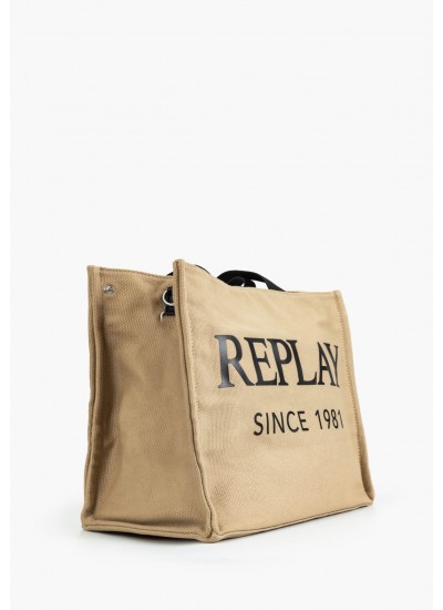 Women Bags FW3758 Beige Fabric Replay