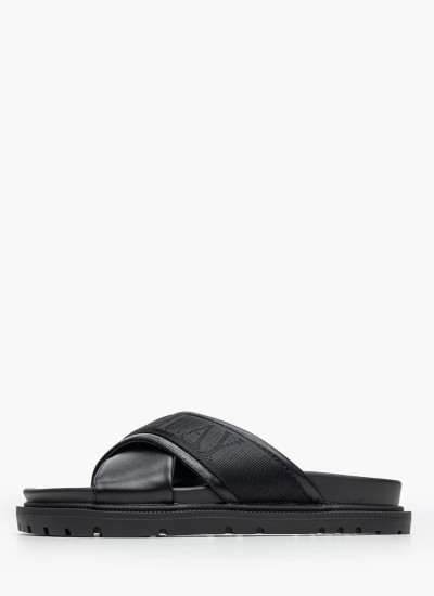 Men Flip Flops & Sandals Ulisse.Tape Black Eco-Leather Replay