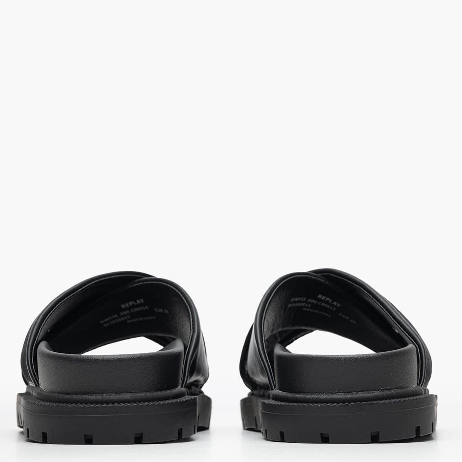 Women Flats Jade.Cross Black ECOleather-Fabric Replay