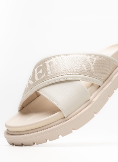 Men Flip Flops & Sandals Ulisse.Tape Black Eco-Leather Replay