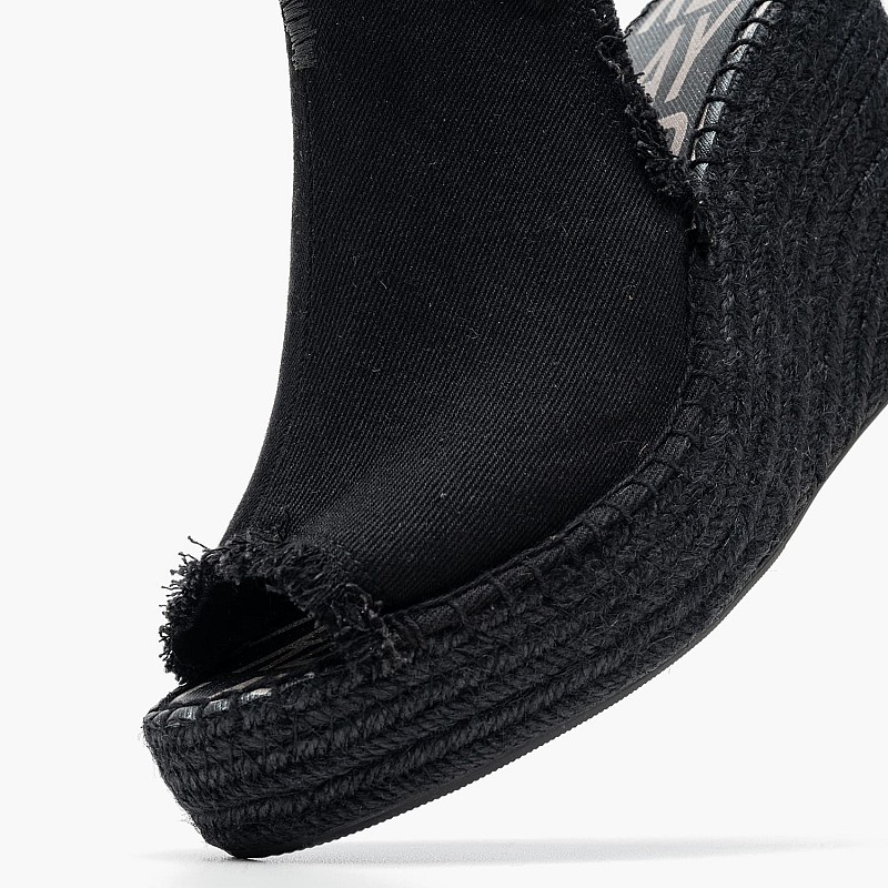 Women Platforms High Jess.Denim Black Fabric Replay