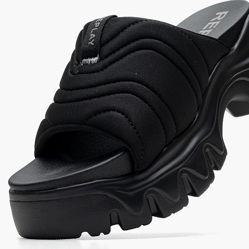 Women Mules Juyce.Slide Black Fabric Replay