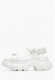 Women Platforms Low Juyce.Sporty White Fabric Replay
