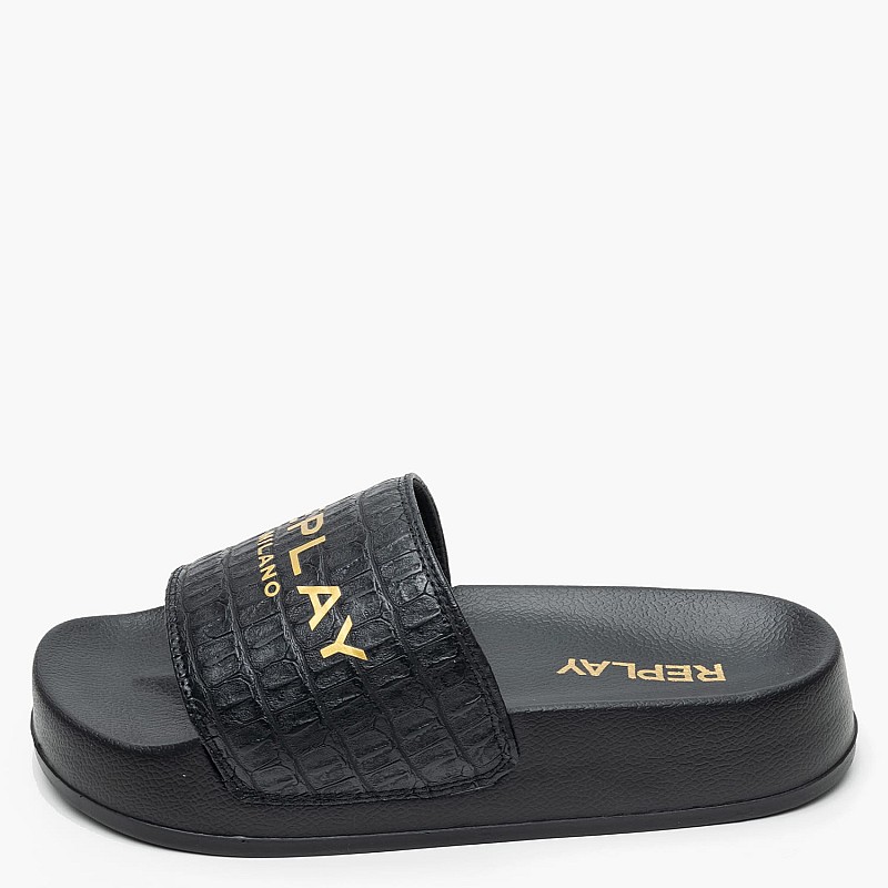 Women Flip Flops & Sandals Lotty.Cocco2 Black ECOleather Replay