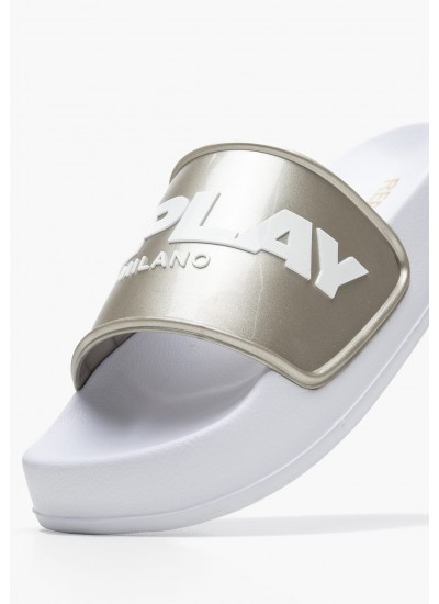 Γυναικείες Σαγιονάρες & Πέδιλα Comfy.Slide Μπεζ Ύφασμα Tommy Hilfiger