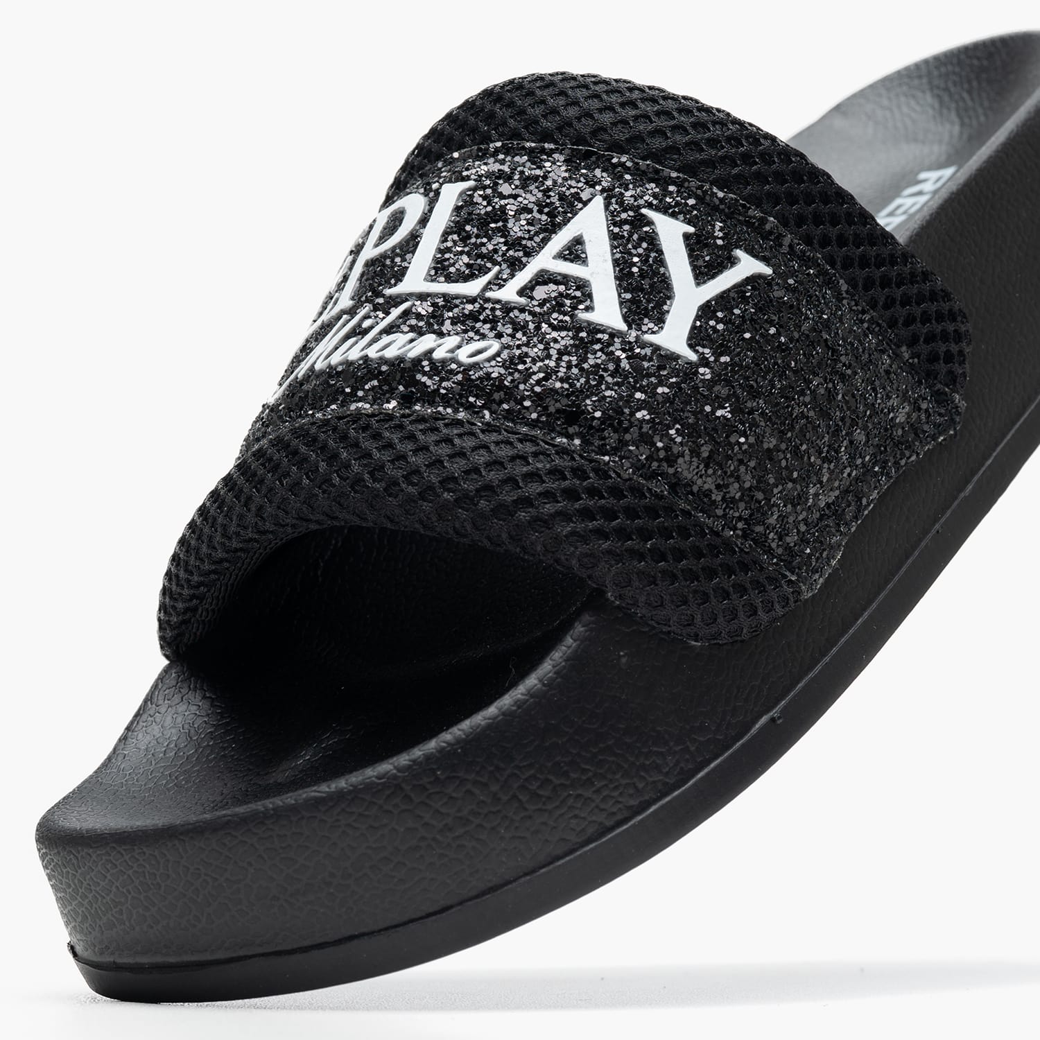 Γυναικείες Σαγιονάρες & Πέδιλα Lotty.Mixed Μαύρο ECOleather-Ύφασμα Replay